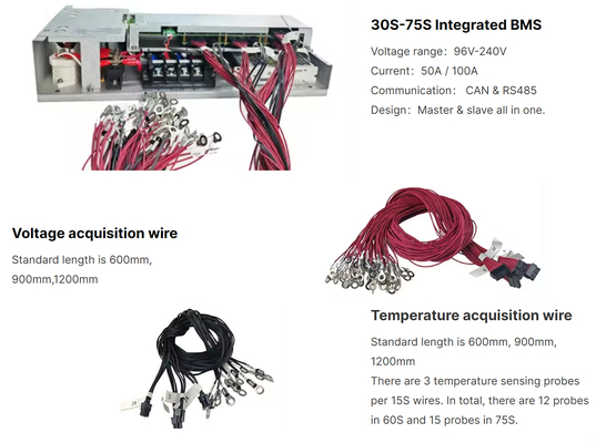 GCE Sistema integrado de gestión de baterías BMS 75S 240V 100A BMS Compatible con el inversor GOODWE SOFAR GROWATT DEYE