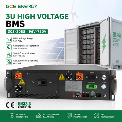 Sistema de gestión de baterías de litio de alta tensión BMS GCE Master Slave HV BMS 120S 144S 160S 192S 120V-750V 125A para el sistema de almacenamiento de energía solar ESS BESS